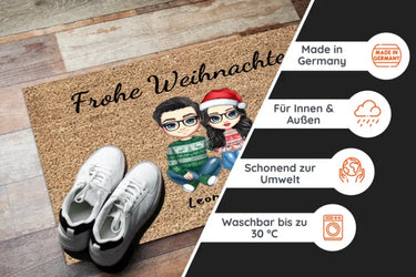 Hier Wohnen - Pärchen Fußmatte - Personalisierte Fußmatte für Paare copy